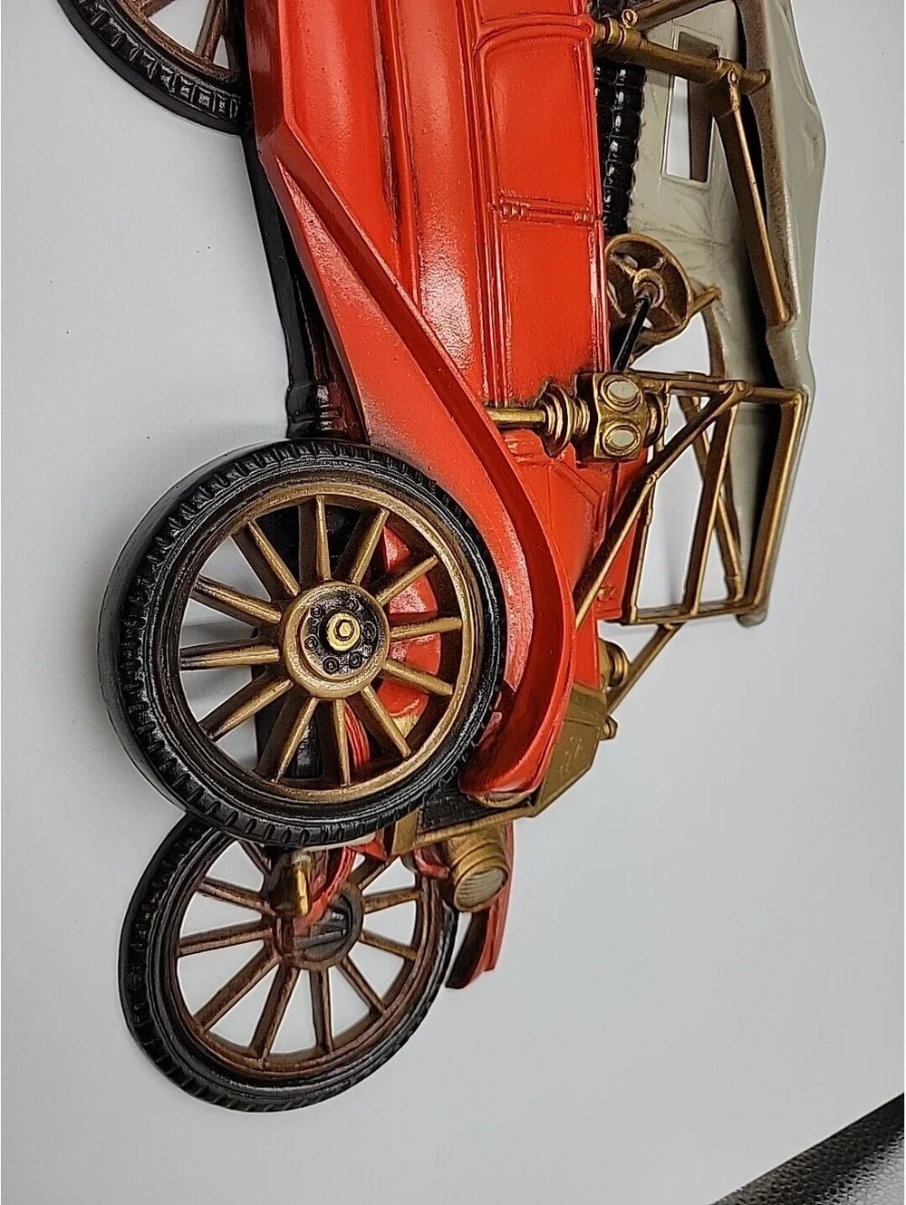 Vintage Burwood Products Company 3D Ford Model T Red Car Wall Decor Plaque 1977.